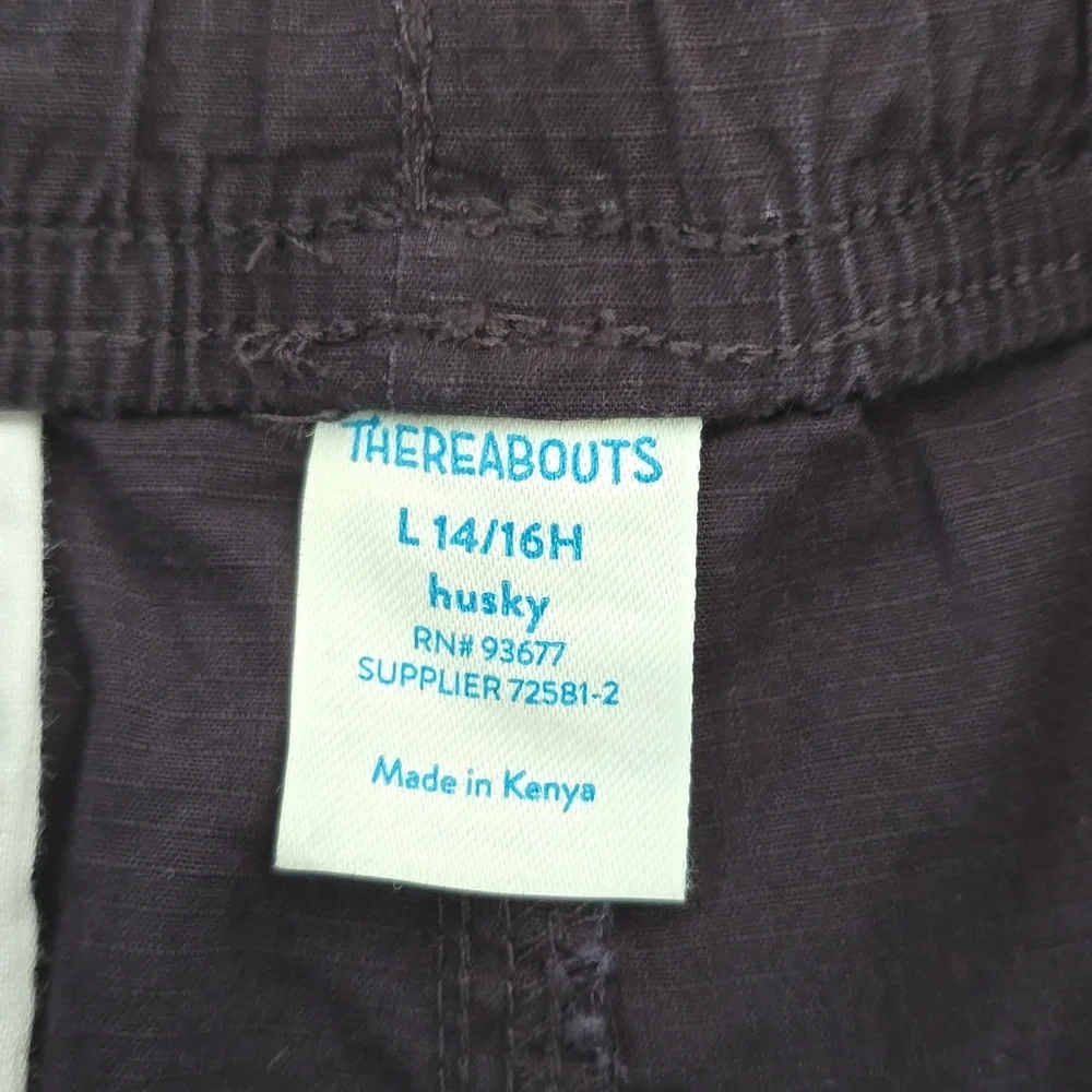 BOY'S BLACK CARGO SHORTS SIZE LARGE 14/16 HUSKY_8